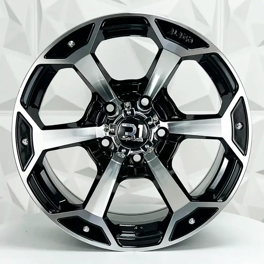 RIN 14X7 5-114.3 R1 SPORT 4989 BLACK MACHINE FACE ET-10 CB84