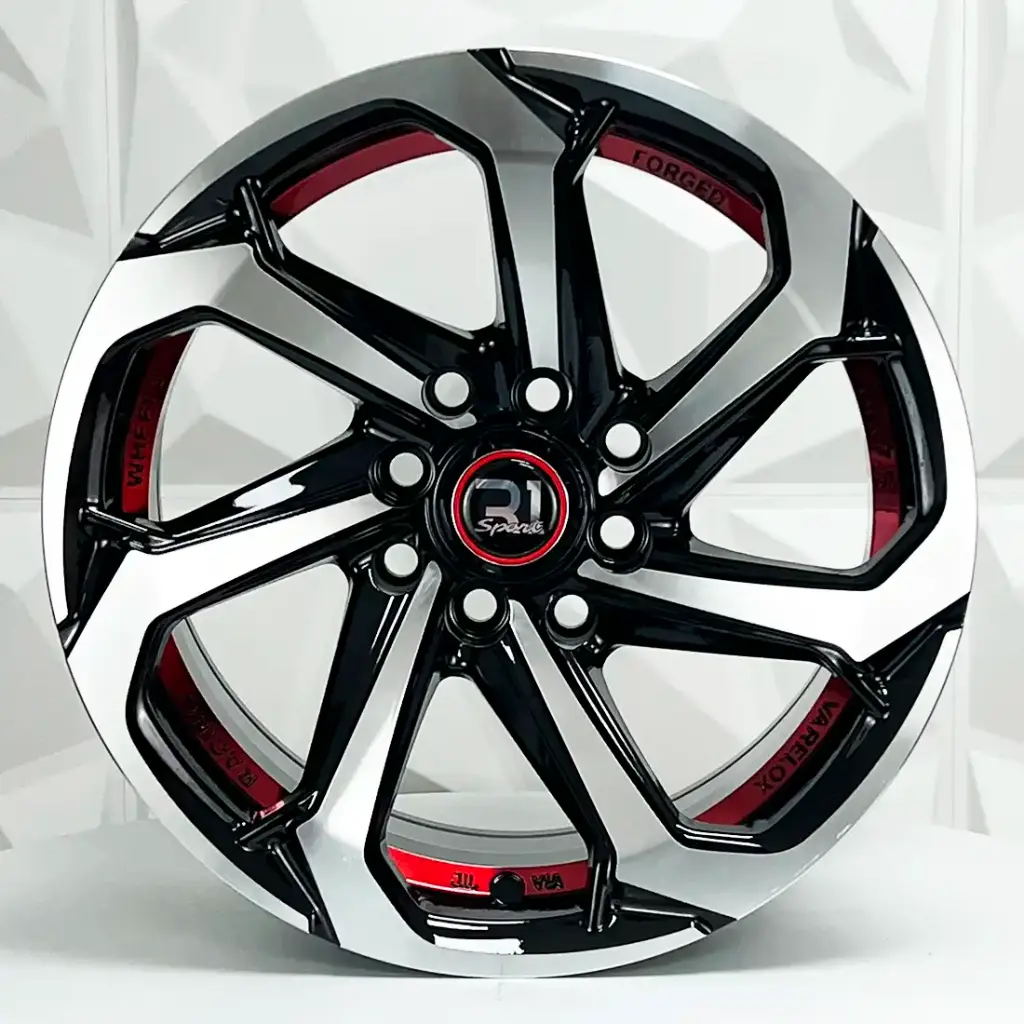 RIN 14X7.5 4-100/114.3 R1 SPORT 373 BLACK MACHINE AND RED UNDERCUT ET0 CB73.1